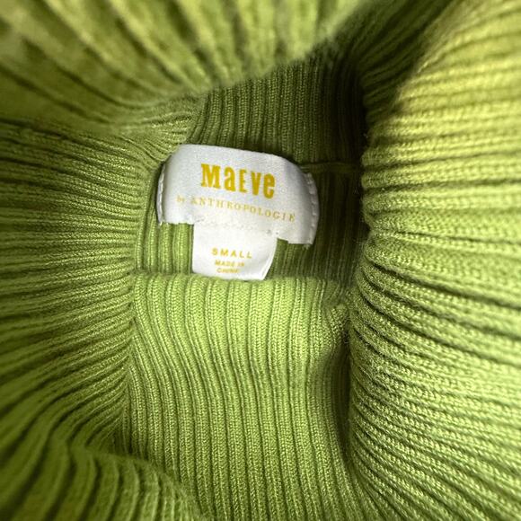 Maeve Anthropologie Parker ribbed turtle neck sweater green size small - Picture 5 of 8
